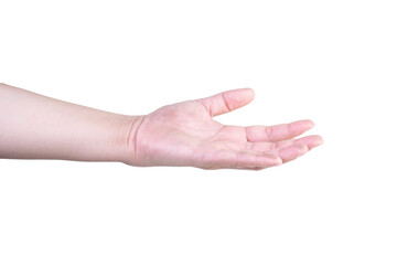 hand on isolated background clipping path