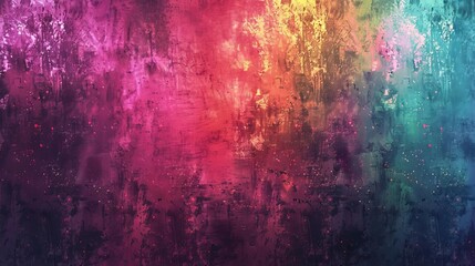 Abstract Colorful Noisy Grungy Background with Spray Texture and Neon Glow Effect - obrazy, fototapety, plakaty