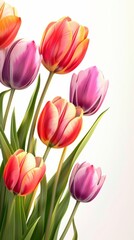 3D spring tulips multi-colored