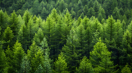 Fototapeta premium A serene and lush green pine forest with intricate patterns. Earth Day Concept