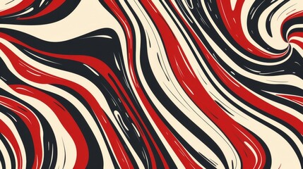 Fototapeta na wymiar Abstract pattern with bold wavy lines and swirls, creating a dynamic and energetic seamless design