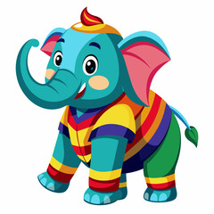 elephant, animal, cartoon, illustration, vector, 
