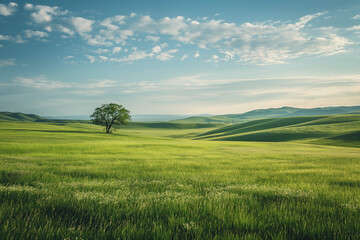 the landscape of a vast meadow for computer wallpaper, or the texture of the view outside the window for visualization, generative AI