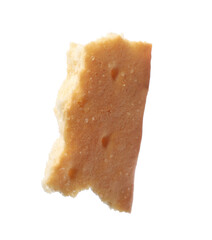 Piece of tasty cracker isolated on white