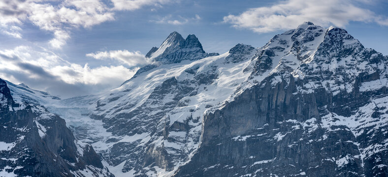 Wetterhorn and Mattenberg in spring