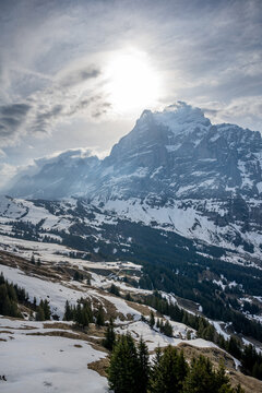 Wetterhorn and Mattenberg in spring
