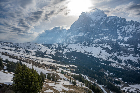 Wetterhorn and Mattenberg in spring