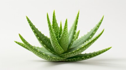 Aloe vera leaf with plain background