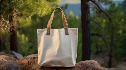 cotton tote bag mock up shopping bag, ai