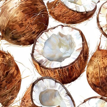 coconuts seamless pattern