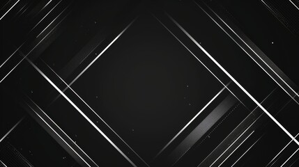 Geometric shapes forming an elegant frame design on a black background. Abstract background with technological and futuristic concept. - obrazy, fototapety, plakaty