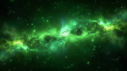 Obraz premium A green and black space filled with stars on a green and black background with stars in a green and black space