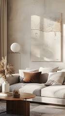 Minimalist Elegance: A Beautiful Blend of Subtle Tones and Chic Decor in a Contemporary Living Room