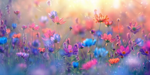 flowers on the Spring Meadow Generative AI