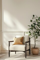 armchair in a minimalist interior Generative AI