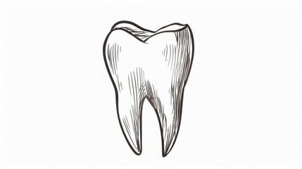 Vector illustration drawing of a tooth