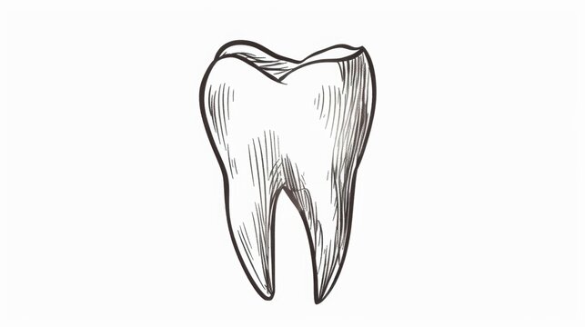 Vector illustration drawing of a tooth