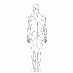Simple line sketch of human body illustration for medical theme promotion