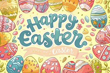 Easter Greetings: cute clip art with phrases like "Happy Easter"
