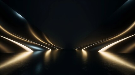 Stylish futuristic light and reflection with grid line background. 3D rendering