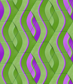 High-Quality Geometric 3D Wallpaper Seamless Pattern