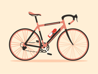 Road bike. Bicycle for recreation. Vector graphics