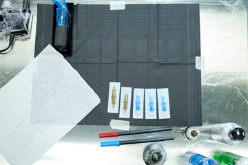 Tattoo Equipment Ready for Use in Studio