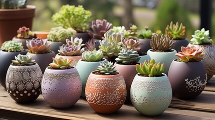 Easter egg-shaped planters for succulents