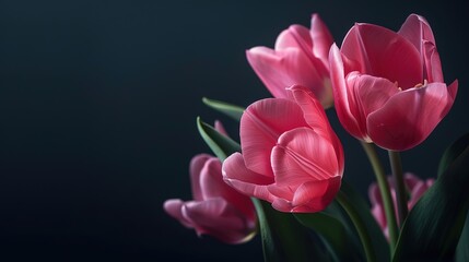 Obraz premium Beautiful Vibrant tulips in vase nature romance gift