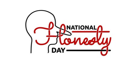 National Honesty Day text animation with alpha channel. Handwritten inscription calligraphy. Great for raising awareness of honesty, Whether encountered lie directly or through omission, every day.