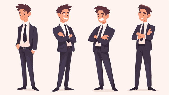 Character illustration design. Businessman joyful c