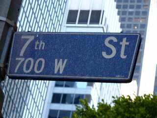 Panneau 7ème rue Los Angeles Etats-Unis
