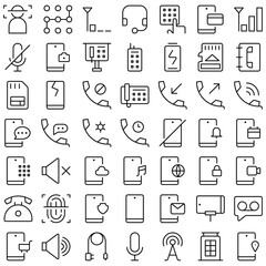 Vector of Phone Icon Set. Perfect for user interface, new application
