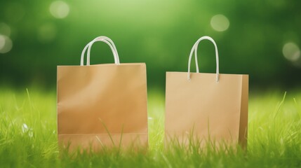 eco shopping bags displayed on a background of lush grass with dew drops, no text, no inscriptions, no advertising --ar 16:9 --quality 0.5 --stylize 0 --v 5.2 Job ID: 616a01bf-60bb-4e97-8b4b