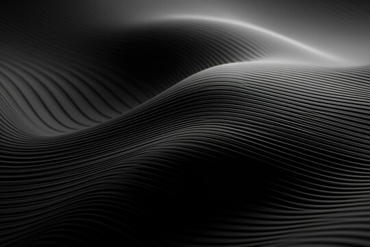 A black and white photo of a wavy surface. Generative AI.