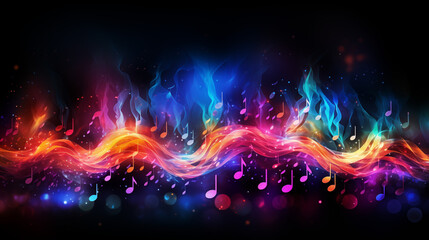 Fototapeta premium Colorful Abstract Musical Notes Background Illustration