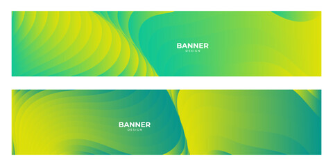 Obraz premium set of green yellow bio banner background