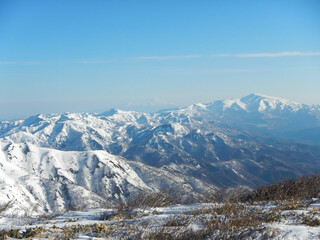 冬の大朝日岳の景色