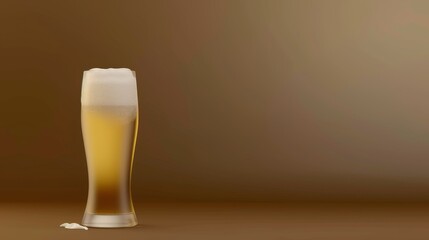 A glass of intoxicating beer with foam on brown background , no text, no inscriptions, no advertising --ar 16:9 --quality 0.5 --stylize 0 Job ID: 0ce1f07b-b912-462d-8ab3-663ecb255aee