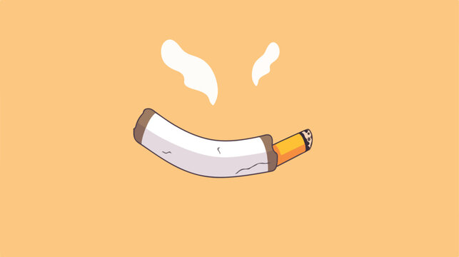 Cigarette butt icon Flat vector sign 2d flat cartoo