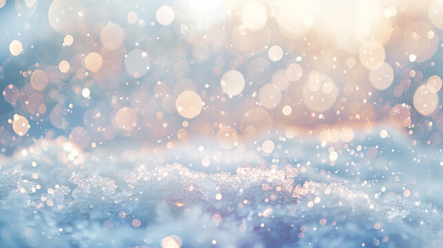 A softly blurred snow background, creating an enchanting and serene atmosphere reminiscent of a winter wonderland.