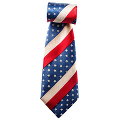 Patriotic Tie With American flag isolated on transparent background.