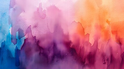Close-up of an abstract colorful watercolor gradient fill background with watercolour stains.