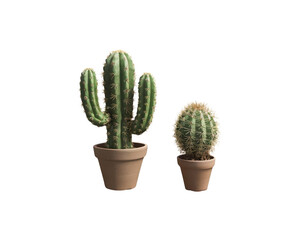 Set of cacti with flowers. Hand-drawn illustration converted to vector Generative Ai