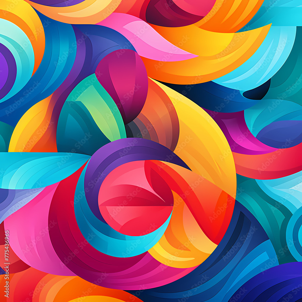 Canvas Prints Abstract geometric patterns in vibrant colors.