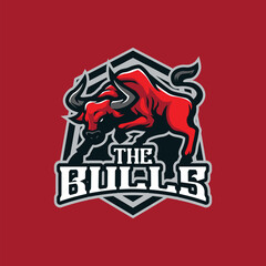 Bull mascot logo design vector with modern illustration concept style for badge, emblem and t shirt printing. Angry bull illustration.