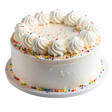 White cake, isolated on transparent background.
