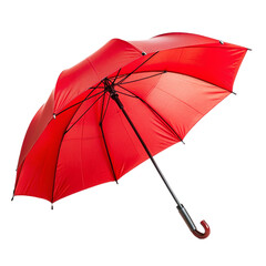 Red umbrella, isolated on transparent background.