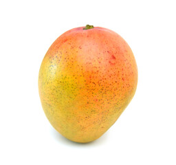 Yellow and red mango fruit isolated on white background