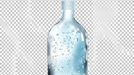 frozen Bottle of vodka with drops of clean water on a transparent background, no text, no inscriptions, no advertising --ar 16:9 --quality 0.5 --stylize 0 Job ID: e4da8887-49fe-49bc-b742-f17841f25a83 - obrazy, fototapety, plakaty